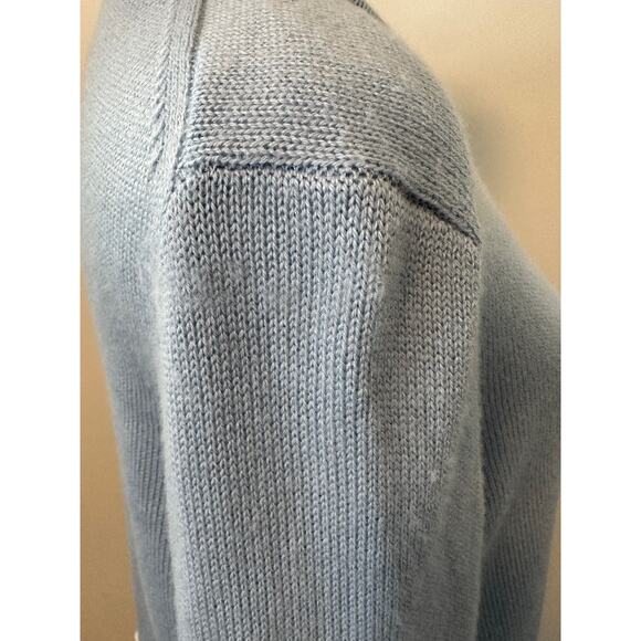 J. Crew Light Blue Merino Wool Blend Sweater with Lace Detail - Picture 10 of 13